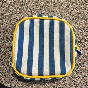 Striped Blue and White Travel Pouch